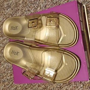 Gold sandals size 9